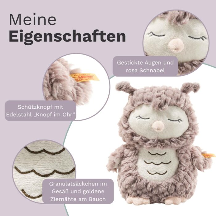 Steiff Kuscheltier Ollie Eule, Süßes Stofftier, Jungen, Mädchen & Babys ab 0 Monaten, Friends, Plüschtier, Beige – Bild 5