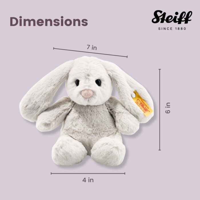 Steiff Hoppie Hase 18 cm hellgrau, Plüschtier Hase mit Schlappohren, Soft Cuddly Friends, flauschiges Stofftier  Kuscheln – Bild 2